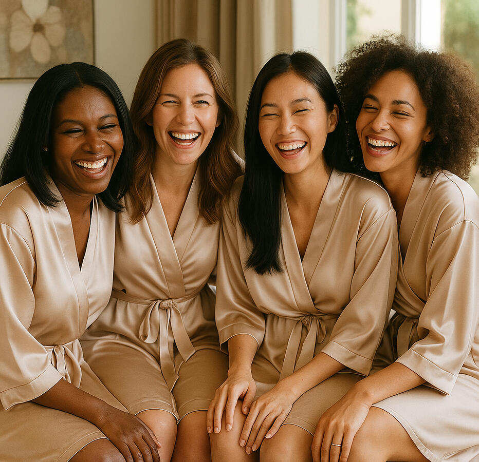 Complimentary gift baskets include silk robes and other assorted goodies. Complimentary gift baskets include silk robes and other assorted goodies.